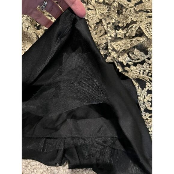 Emerald Sundae Black and Gold Embroidered Tulle Mock Neck Dress Size 9 (Junior) - Picture 9 of 10